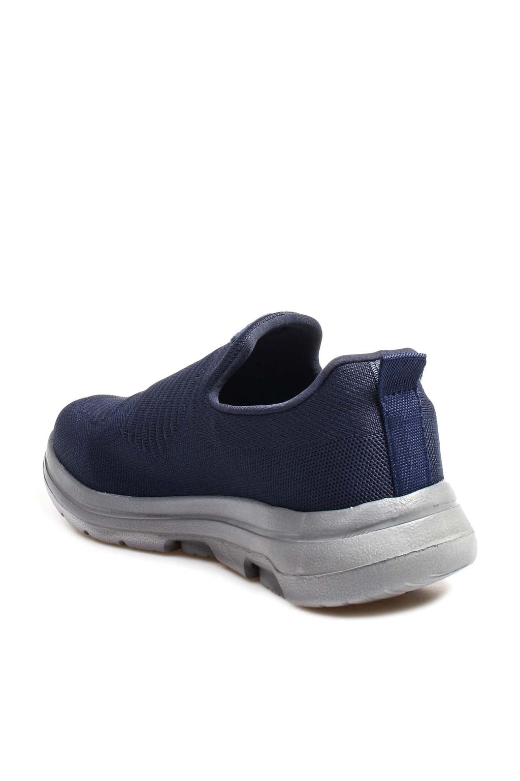 Men's Navy Slip-On Athletic Sneakers with Knit Upper – detail view