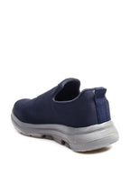 Men's Navy Slip-On Athletic Sneakers with Knit Upper – detail view