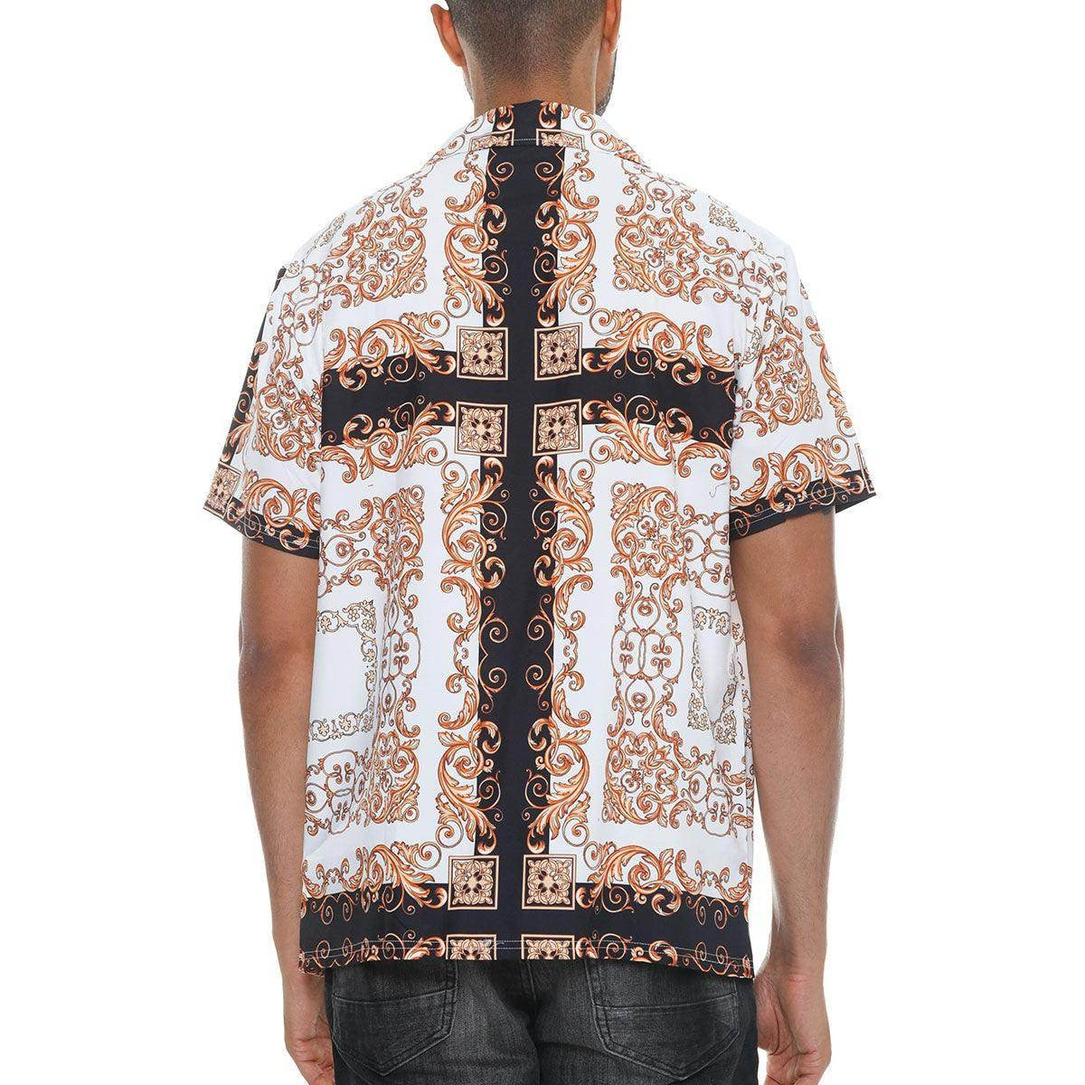 Mens Paisley Print Button Down Shirt - VacationGrabs