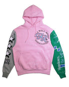 Men's Sweatshirts & Hoodies Mens Pink Color Block Hoodie Jacket