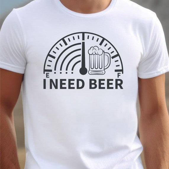 Men's Shirts - Tee's Mens Plus Size I Need Beer Crew Neck Graphic Tee