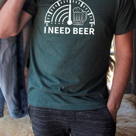 Men's Shirts - Tee's Mens Plus Size I Need Beer Crew Neck Graphic Tee