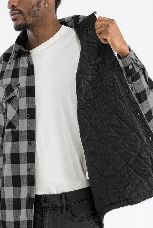 Men's Shirts - Flannels Mens Quilted Padded Flannel