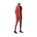 Mens Red Black Two Way Split Tshirt Pants Set - VacationGrabs