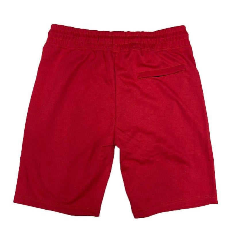 Men's Shorts Mens Red Heathered Cotton Drawstring Shorts