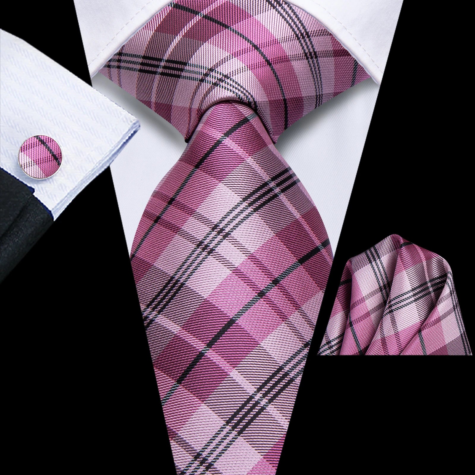 mens red necktie with plaid pattern suitable for formal occasions