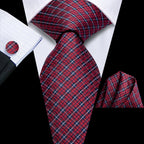 mens red necktie with stylish plaid pattern for formal occasions