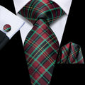 mens red necktie with plaid pattern, perfect for formal events