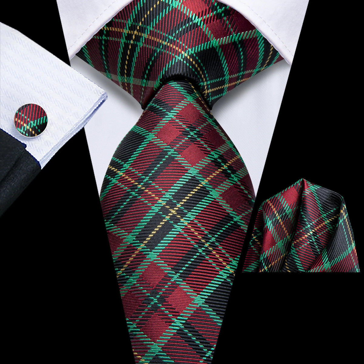 mens red necktie with plaid pattern, perfect for formal events