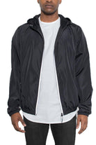 Men's Jackets Mens Reflective Zip Black Windbreaker Jacket