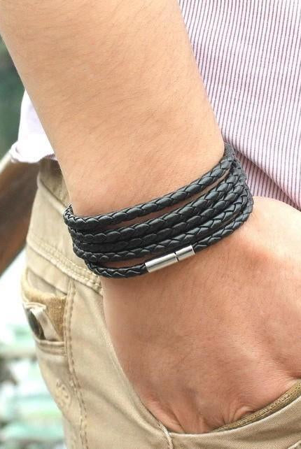 Men's Jewelry - Wristbands Mens Retro Pu Leather Wristband Sporty Fashion Bracelet...