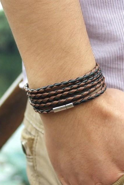 Men's Jewelry - Wristbands Mens Retro Pu Leather Wristband Sporty Fashion Bracelet...