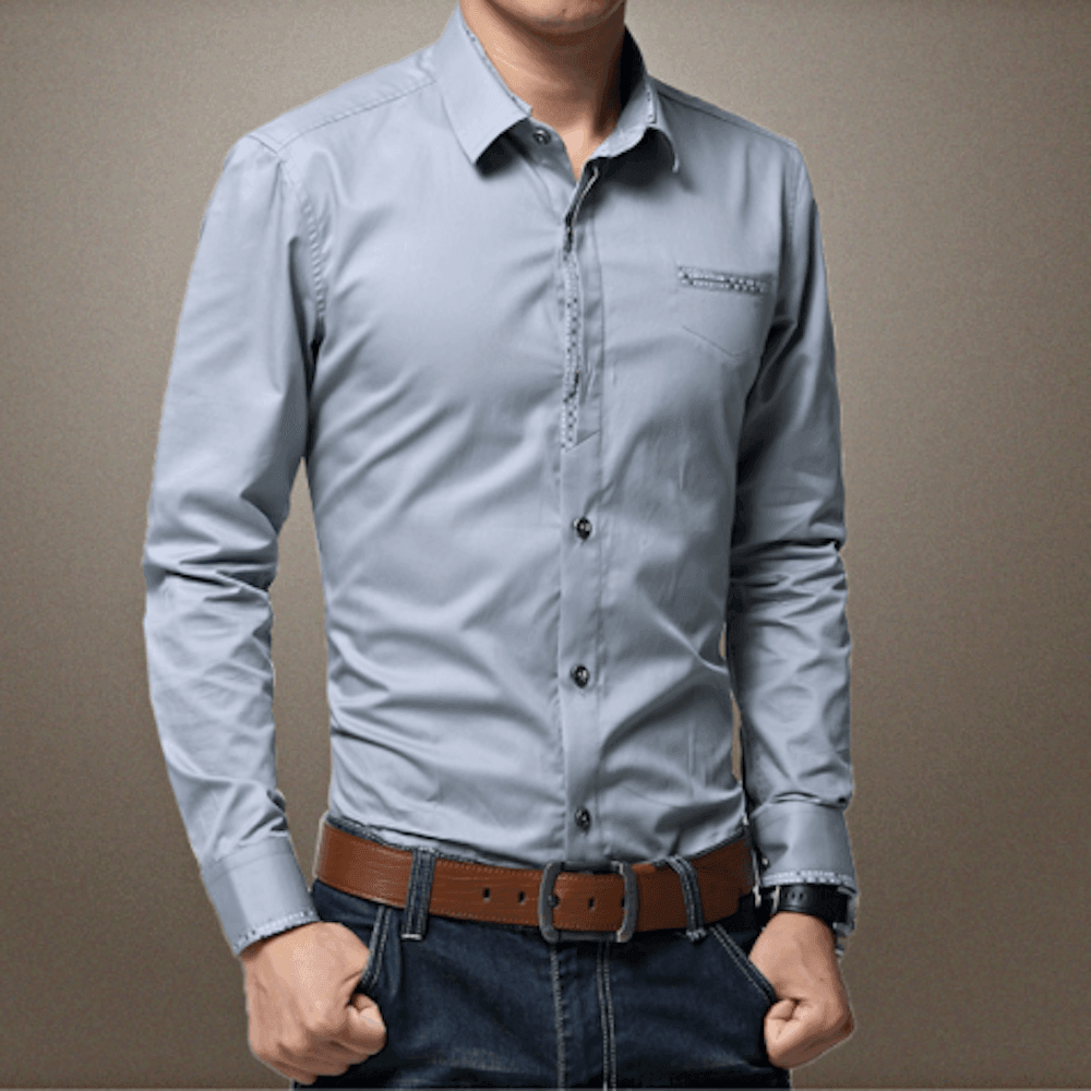 Men's Shirts Mens Shirt With Contrasting Pocket And Cuff Details