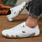 Men's white shoes, lightweight leather for casual outings