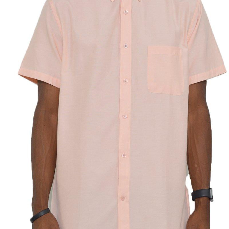 Men's Shirts Mens Short Sleeve Button Down Shirt In Peach Light Orange