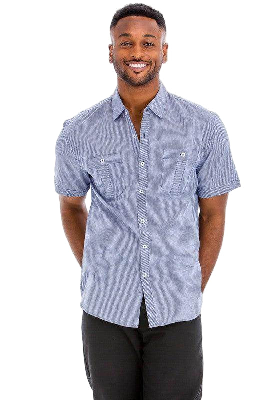Mens Short Sleeve Button Down Shirts 3 Color Options - VacationGrabs