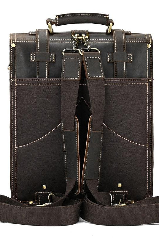 Luggage & Bags - Backpacks Mens Shoulder Strap Messenger Bag Or Backpack Crazy Horse Leather