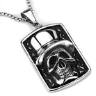 Men's Skull Necklace with Detailed 3D Design and Stylish Top Hat from VacationGrabs