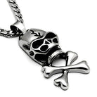 VacationGrabs men's skull pendant necklace with detailed skull and crossbones design