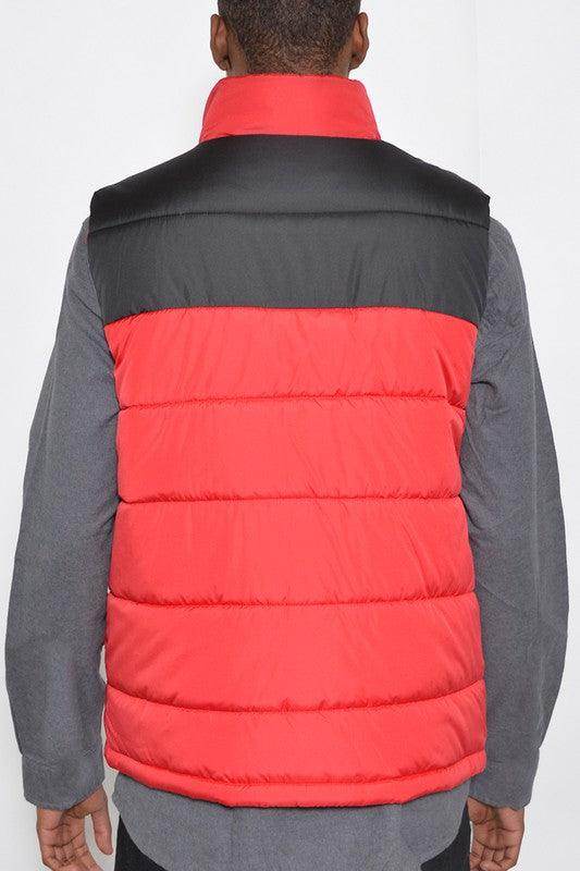 Mens Sleeveless Padded Winter Two Tone Vests - VacationGrabs