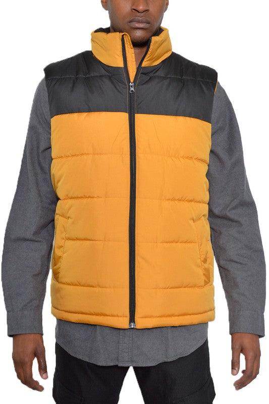 Mens Sleeveless Padded Winter Two Tone Vests - VacationGrabs