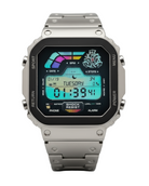 Dapr men's smart watch with GPS featuring a digital display and stainless steel band