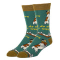 Men's socks featuring playful dog design, cotton blend material