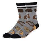 Men's socks with fun cartoon hands design, cotton blend for comfort