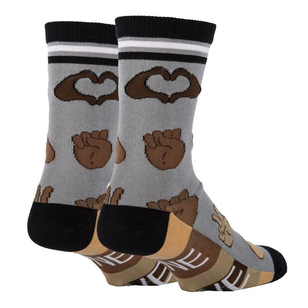 Oooh Yeah men's socks featuring fun designs, comfortable cotton blend
