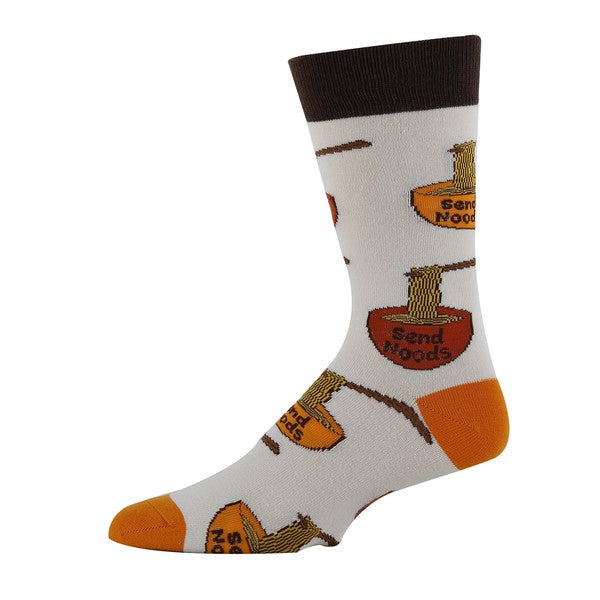 Men's socks with fun noodle graphics for casual wear