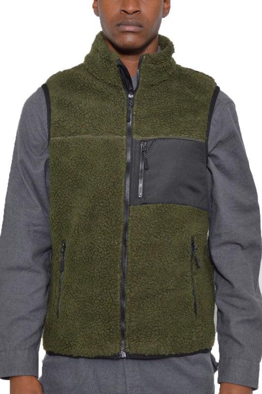 Men's Jackets Mens Soft Padded Sherpa Fleece Vests