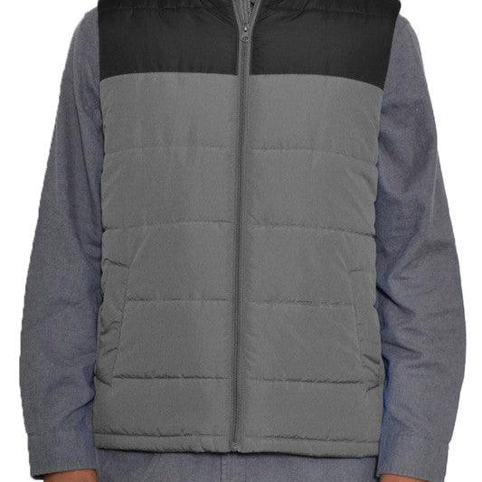 Men's Jackets Mens Solid and Two Tone Padded Winter Vests