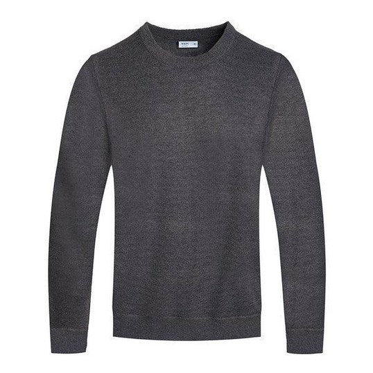 Mens Solid Color Round Neck Sweaters - VacationGrabs