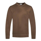 Mens Solid Color Round Neck Sweaters - VacationGrabs