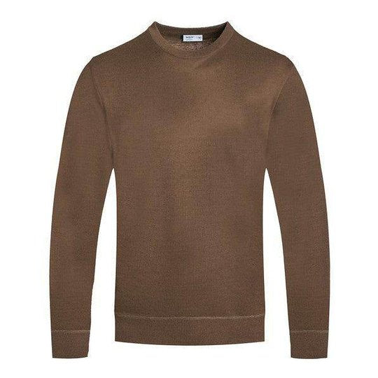 Mens Solid Color Round Neck Sweaters - VacationGrabs