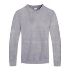 Mens Solid Color Round Neck Sweaters - VacationGrabs