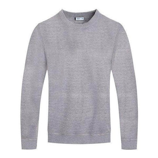 Mens Solid Color Round Neck Sweaters - VacationGrabs