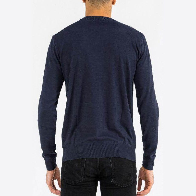 Mens Solid Color Round Neck Sweaters - VacationGrabs