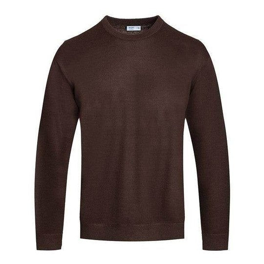 Mens Solid Color Round Neck Sweaters - VacationGrabs