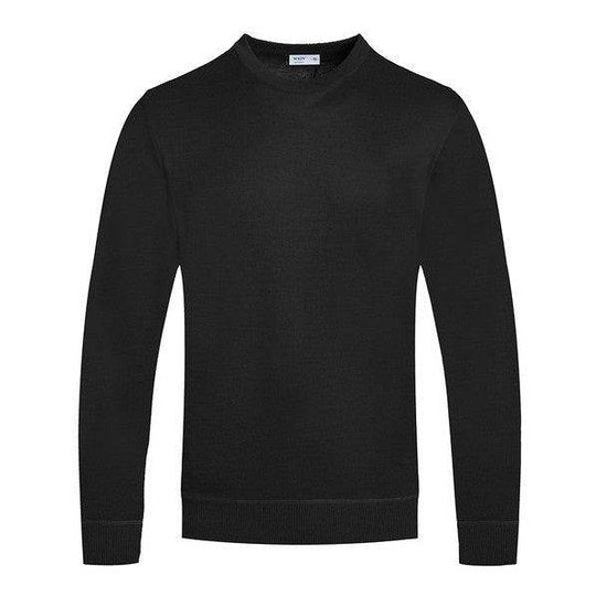 Mens Solid Color Round Neck Sweaters - VacationGrabs