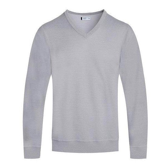 Mens Solid Color V-Neck Sweaters - VacationGrabs