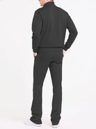 Men's solid flare stacked set in dark grey, perfect for activewear