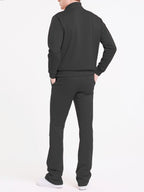 Men's solid flare stacked set in dark grey, perfect for activewear