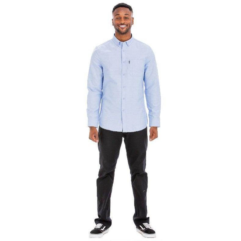 Mens Solid Long Sleeve Button Down - VacationGrabs