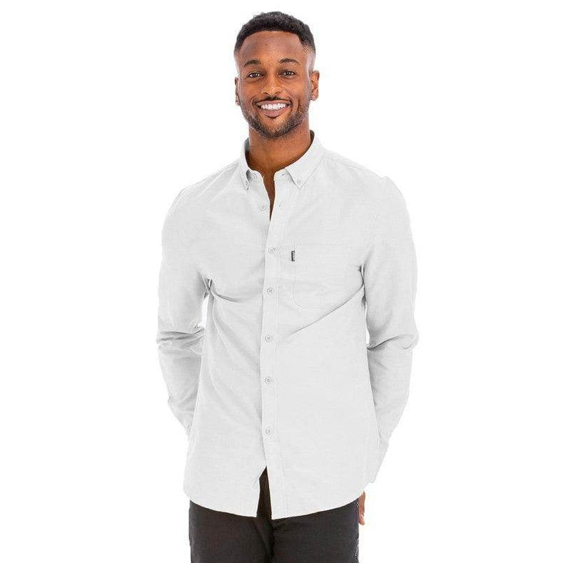 Mens Solid Long Sleeve Button Down - VacationGrabs
