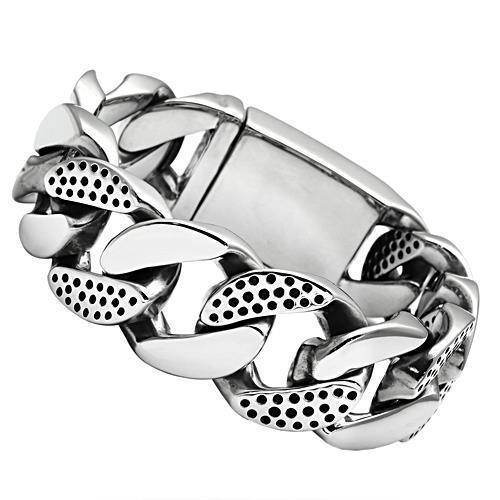 Stylish men's stainless steel bracelet with a bold chain design for a modern accessory look