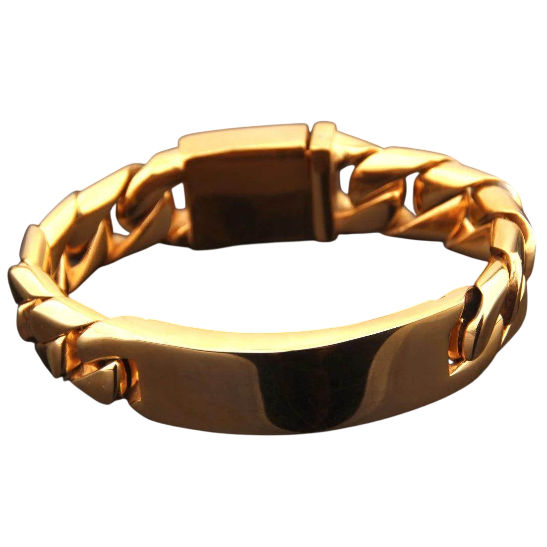 VacationGrabs Men's Stainless Steel ID Bracelet