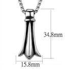 Men's stainless steel necklace featuring a stylish pendant with sleek design and polished finish