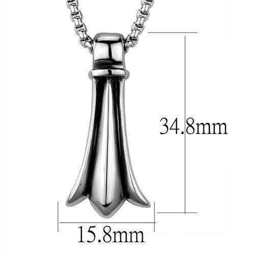 Men's stainless steel necklace featuring a stylish pendant with sleek design and polished finish
