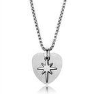 Men's stainless steel necklace with a heart pendant and star design for stylish accessory choices